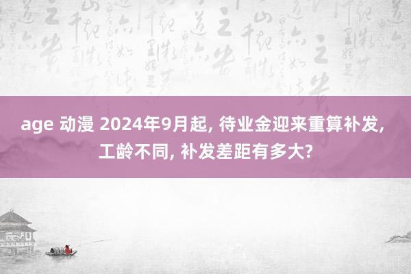 age 动漫 2024年9月起， 待业金迎来重算补发， 工龄不同， 补发差距有多大?