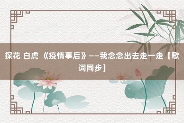 探花 白虎 《疫情事后》——我念念出去走一走【歌词同步】