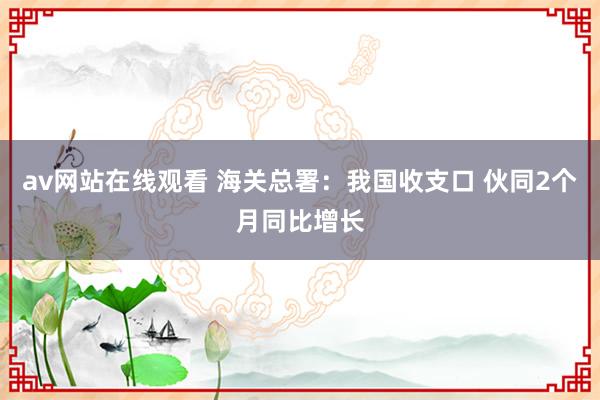 av网站在线观看 海关总署：我国收支口 伙同2个月同比增长