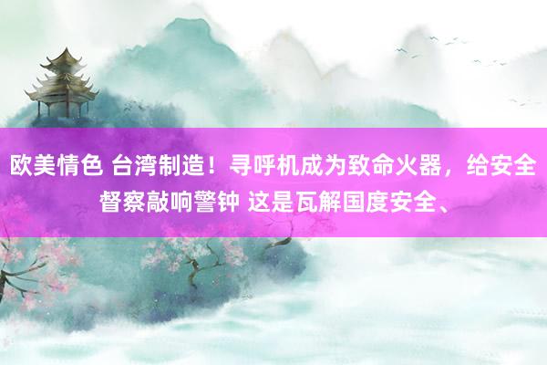 欧美情色 台湾制造！寻呼机成为致命火器，给安全督察敲响警钟 这是瓦解国度安全、