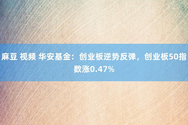 麻豆 视频 华安基金：创业板逆势反弹，创业板50指数涨0.47%