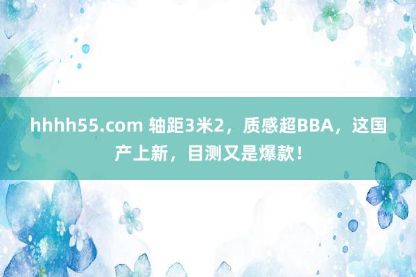 hhhh55.com 轴距3米2，质感超BBA，这国产上新，目测又是爆款！