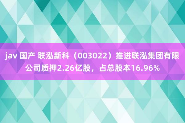 jav 国产 联泓新科（003022）推进联泓集团有限公司质押2.26亿股，占总股本16.96%