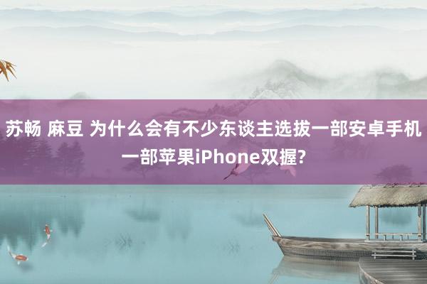 苏畅 麻豆 为什么会有不少东谈主选拔一部安卓手机一部苹果iPhone双握?