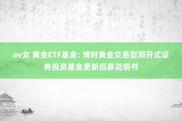 av女 黄金ETF基金: 博时黄金交易型洞开式证券投资基金更新招募说明书