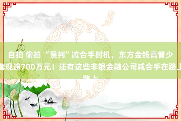 自拍 偷拍 “误判”减合手时机，东方金钱高管少套现逾700万元！还有这些非银金融公司减合手在路上