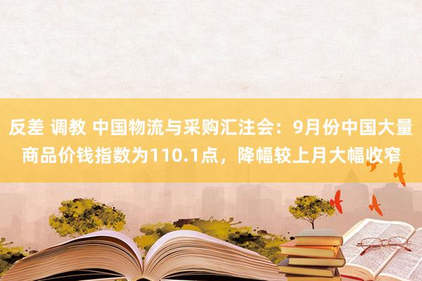 反差 调教 中国物流与采购汇注会：9月份中国大量商品价钱指数为110.1点，降幅较上月大幅收窄