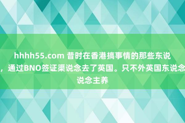 hhhh55.com 昔时在香港搞事情的那些东说念主，通过BNO签证渠说念去了英国。只不外英国东说念主养