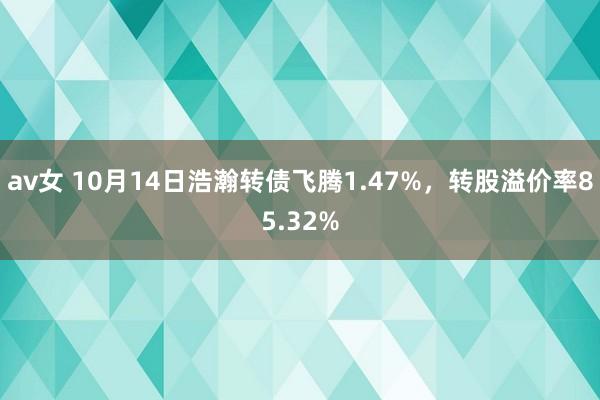 av女 10月14日浩瀚转债飞腾1.47%，转股溢价率85.32%