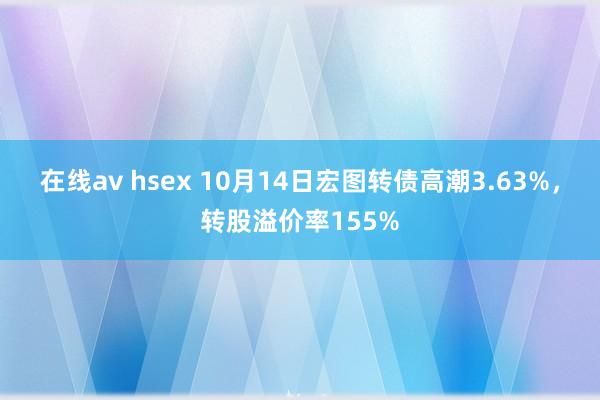 在线av hsex 10月14日宏图转债高潮3.63%，转股溢价率155%