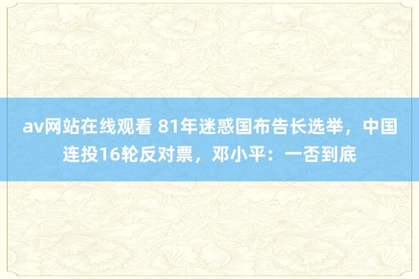 av网站在线观看 81年迷惑国布告长选举，中国连投16轮反对票，邓小平：一否到底