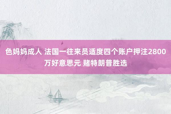 色妈妈成人 法国一往来员适度四个账户押注2800万好意思元 赌特朗普胜选