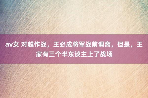 av女 对越作战，王必成将军战前调离，但是，王家有三个半东谈主上了战场