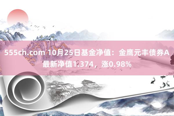 555ch.com 10月25日基金净值：金鹰元丰债券A最新净值1.374，涨0.98%