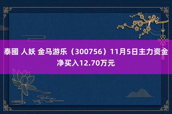 泰國 人妖 金马游乐（300756）11月5日主力资金净买入12.70万元