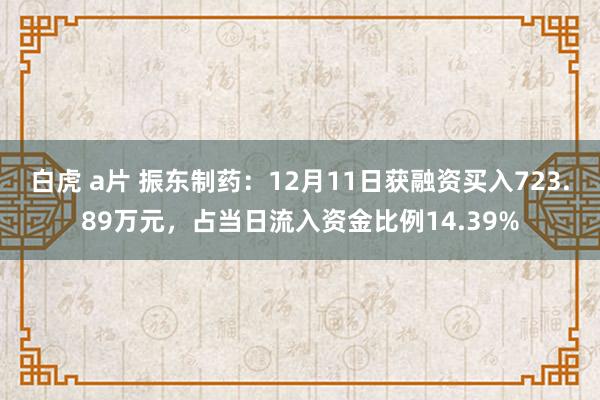 白虎 a片 振东制药：12月11日获融资买入723.89万元，占当日流入资金比例14.39%