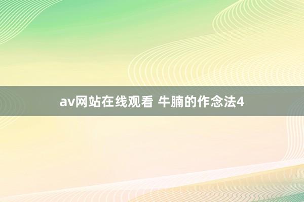 av网站在线观看 牛腩的作念法4