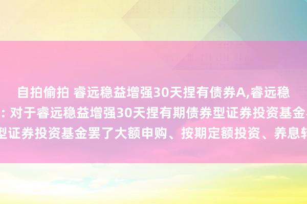 自拍偷拍 睿远稳益增强30天捏有债券A，睿远稳益增强30天捏有债券C: 对于睿远稳益增强30天捏有期债券型证券投资基金罢了大额申购、按期定额投资、养息转入业务的公告