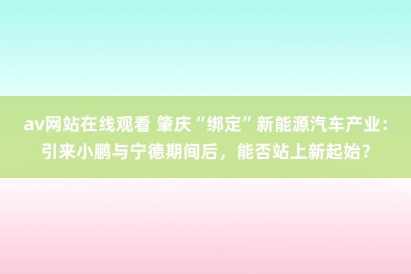 av网站在线观看 肇庆“绑定”新能源汽车产业：引来小鹏与宁德期间后，能否站上新起始？