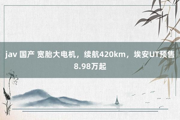 jav 国产 宽胎大电机，续航420km，埃安UT预售8.98万起